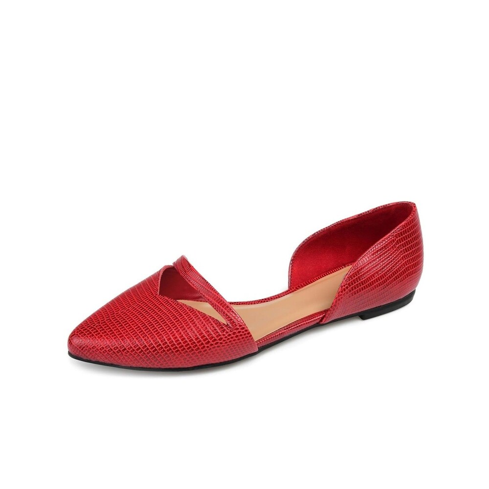 Journee Collection Womens 11 M Red Braely Pointed Toe Flats NIB TD3